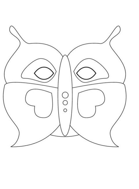 Çocuklar İçin  Kelebek Hazır Maske Şablonları 
