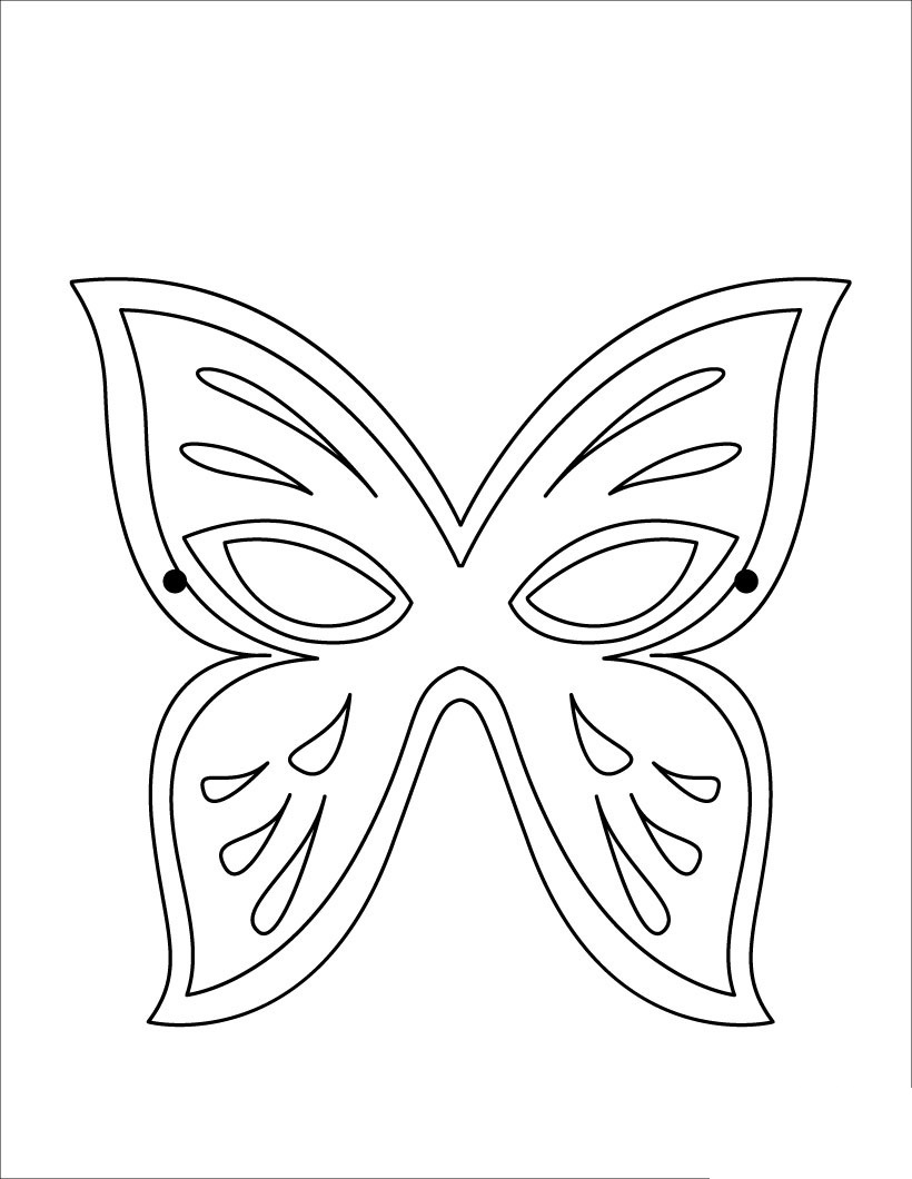 Çocuklar İçin  Kelebek Hazır Maske Şablonları 