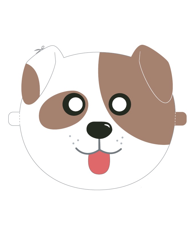 Çocuklar İçin  Köpek Hazır Maske Şablonları 
