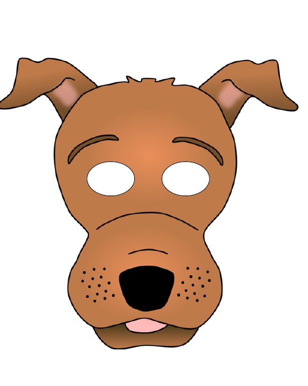 Çocuklar İçin  Köpek Hazır Maske Şablonları 