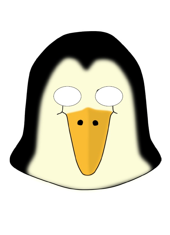 Çocuklar İçin  Penguen Hazır Maske Şablonları 