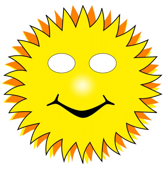 çocuklar için hazır kağıttan Güneş maskesi şablonu