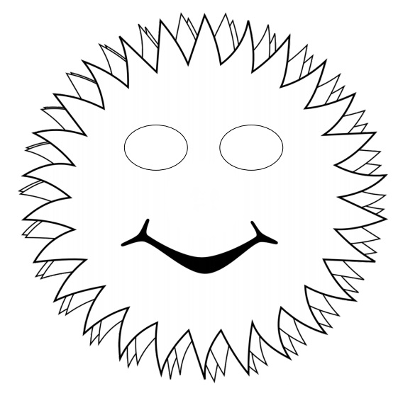 çocuklar için hazır kağıttan Güneş maskesi şablonu
