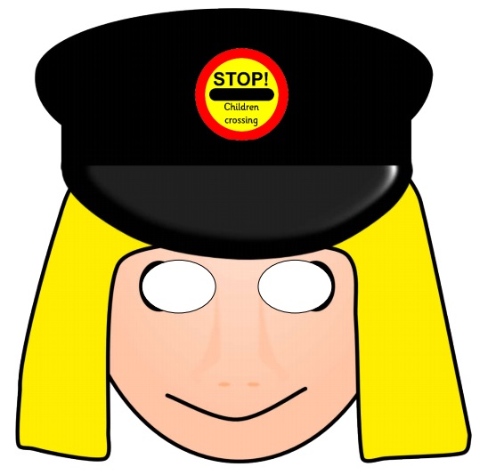 çocuklar için hazır kağıttan Polis maskesi şablonu