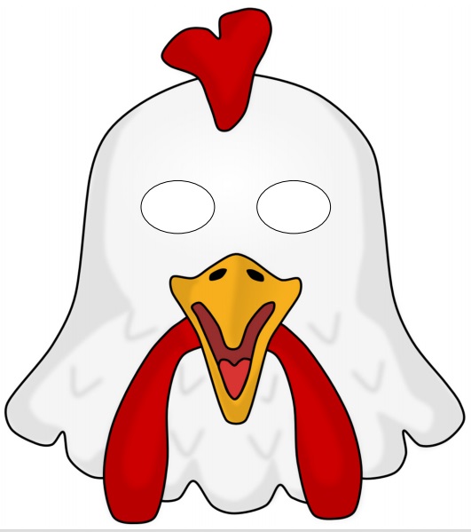 Çocuklar İçin  Horoz Hazır Maske Şablonları 