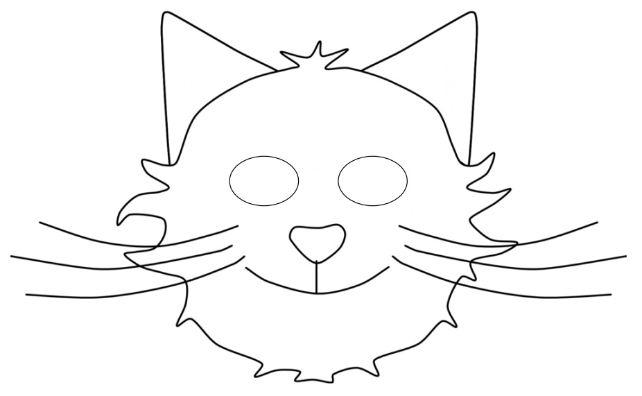 Çocuklar İçin  Kedi Hazır Maske Şablonları 