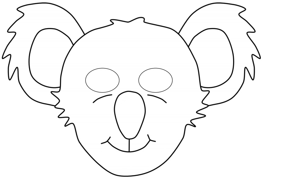 Çocuklar İçin  Koala Hazır Maske Şablonları 