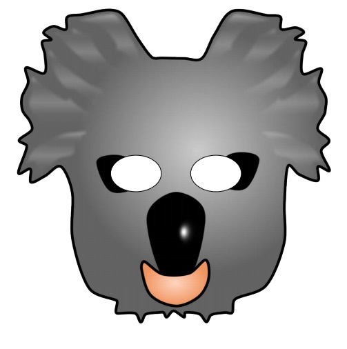 Çocuklar İçin  Koala Hazır Maske Şablonları 