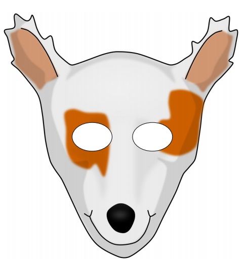 çocuklar için hazır kağıttan Köpek maskesi şablonu