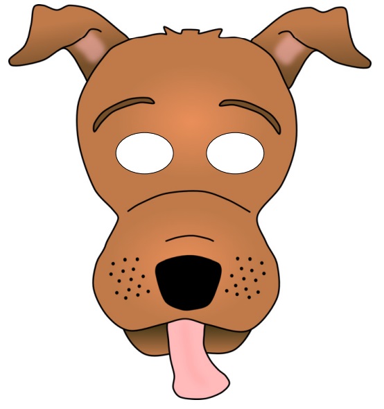 çocuklar için hazır kağıttan Köpek maskesi şablonu