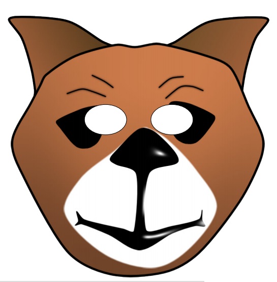 çocuklar için hazır kağıttan Köpek maskesi şablonu