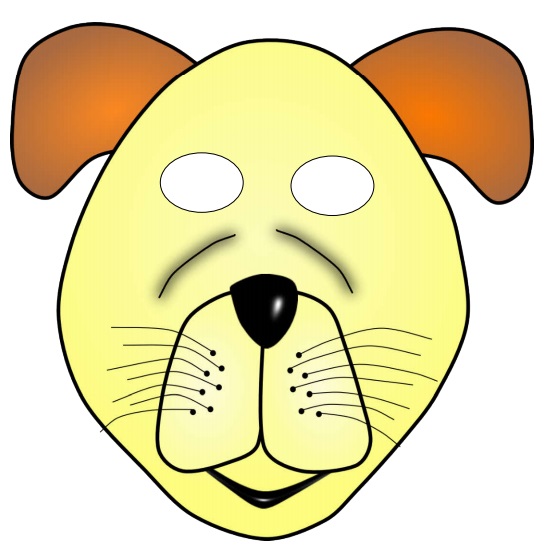 çocuklar için hazır kağıttan Köpek maskesi şablonu