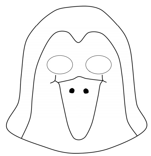 Çocuklar İçin  Penguen Hazır Maske Şablonları 