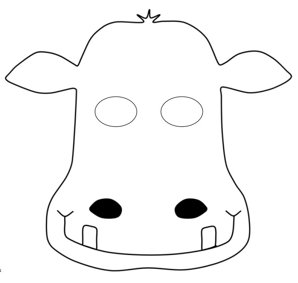 çocuklar için hazır kağıttan Su Aygırı maskesi şablonu