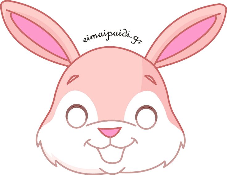 çocuklar için hazır kağıttan Tavşan maskesi şablonu