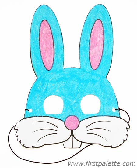 çocuklar için hazır kağıttan Tavşan maskesi şablonu
