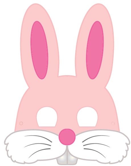 çocuklar için hazır kağıttan Tavşan maskesi şablonu