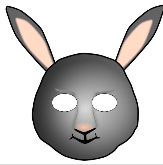 çocuklar için hazır kağıttan Tavşan maskesi şablonu