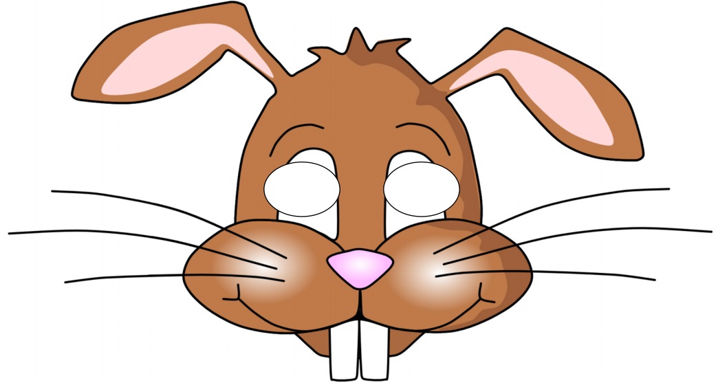 çocuklar için hazır kağıttan Tavşan maskesi şablonu