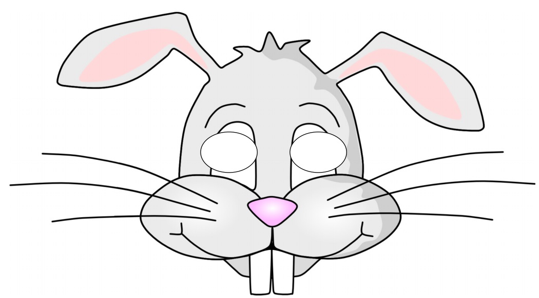 çocuklar için hazır kağıttan Tavşan maskesi şablonu