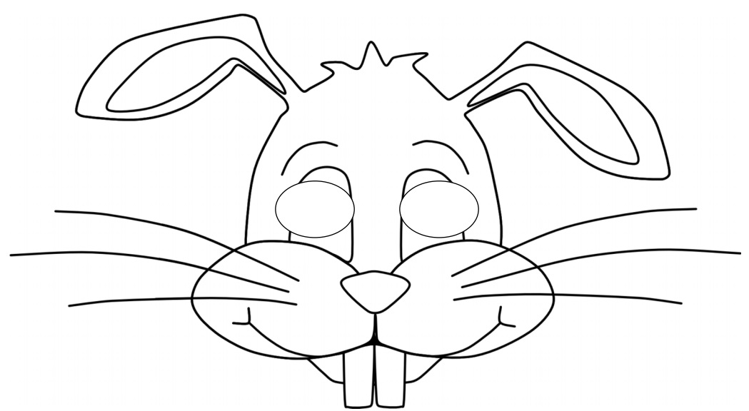 çocuklar için hazır kağıttan Tavşan maskesi şablonu