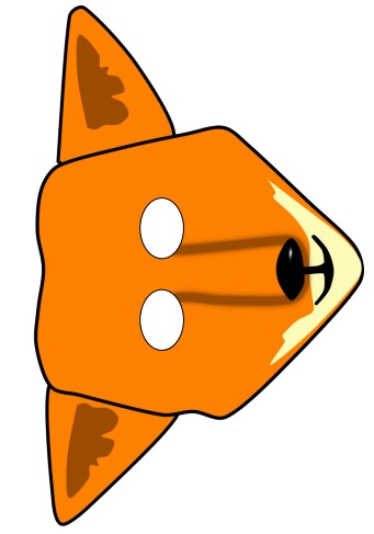 çocuklar için hazır kağıttan Tilki maskesi şablonu