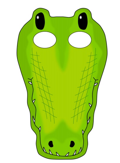 çocuklar için hazır kağıttan Timsah maskesi şablonu