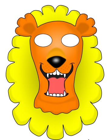 Çocuklar İçin  Aslan Hazır Maske Şablonları 