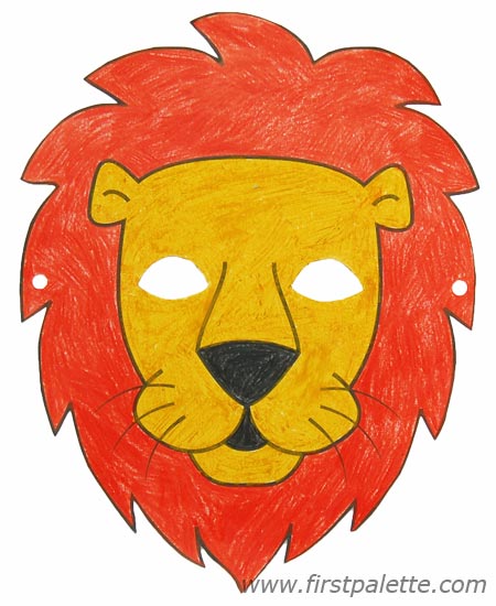 Çocuklar İçin  Aslan Hazır Maske Şablonları 