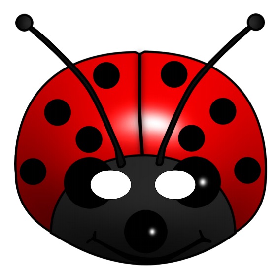 çocuklar için hazır kağıttan Böcek maskesi şablonu