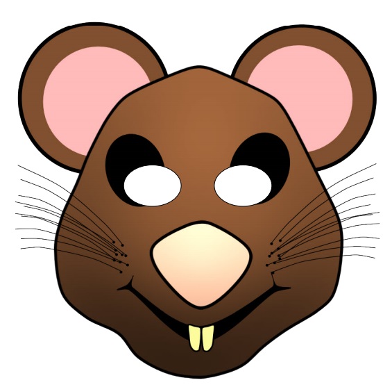 çocuklar için hazır kağıttan Fare maskesi şablonu