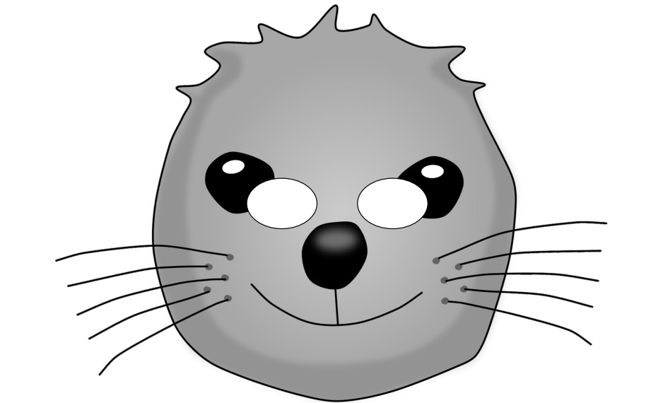 çocuklar için hazır kağıttan Fog balığı maskesi şablonu