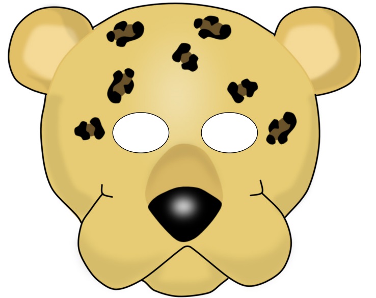 çocuklar için hazır kağıttan Jaguar maskesi şablonu