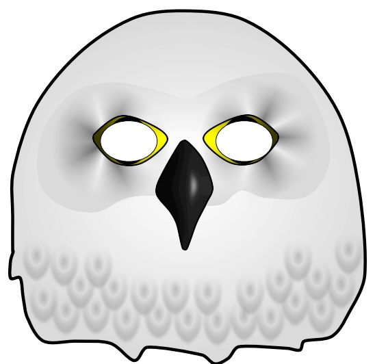 çocuklar için hazır kağıttan Kartal maskesi şablonu