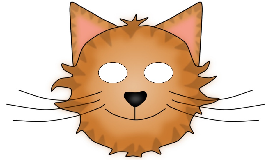 çocuklar için hazır kağıttan kedi maskesi şablonu