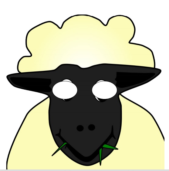 çocuklar için hazır kağıttan Koyun maskesi şablonu