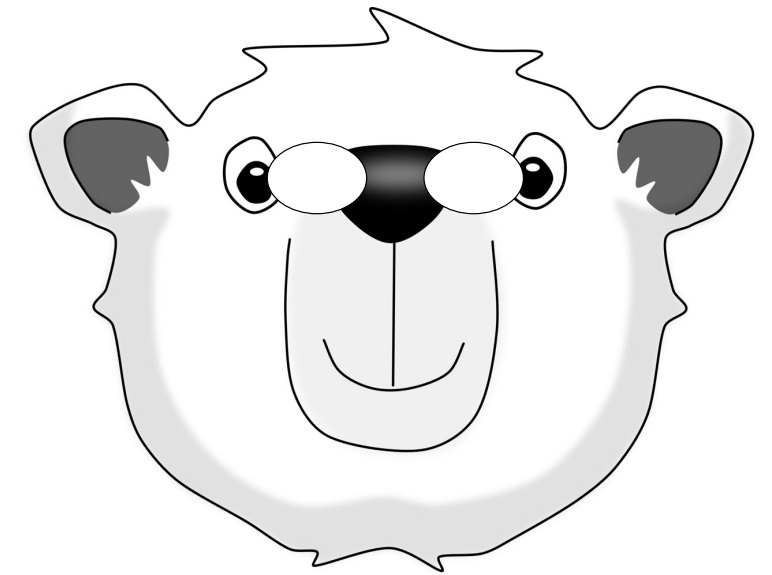 çocuklar için hazır kağıttan Kutup ayısı maskesi şablonu