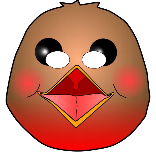 çocuklar için hazır kağıttan kuş maskesi şablonu