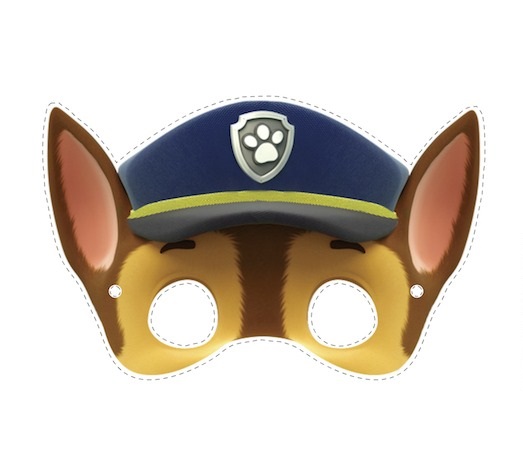 çocuklar için hazır kağıttan Paw Potrol maskesi şablonu