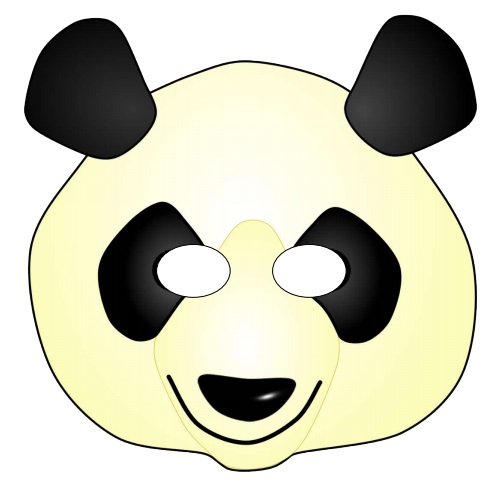 çocuklar için hazır kağıttan panda maskesi şablonu