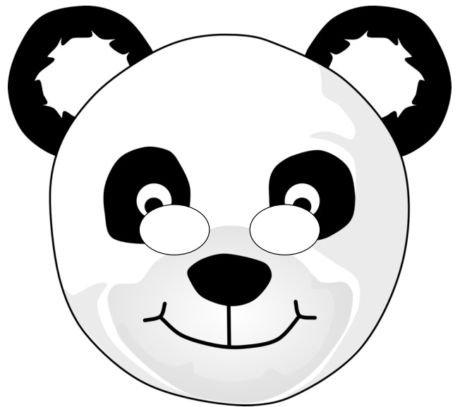 çocuklar için hazır kağıttan Panda maskesi şablonu