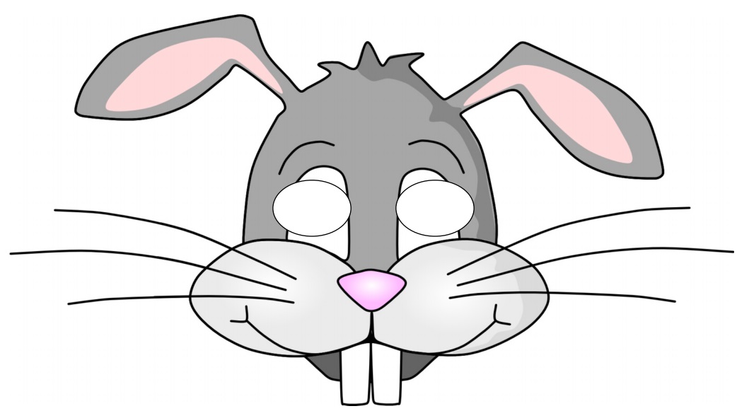 çocuklar için hazır kağıttan tavşan maskesi şablonu