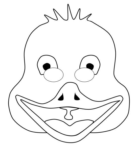 Çocuklar İçin  ördek Hazır Maske Şablonları 