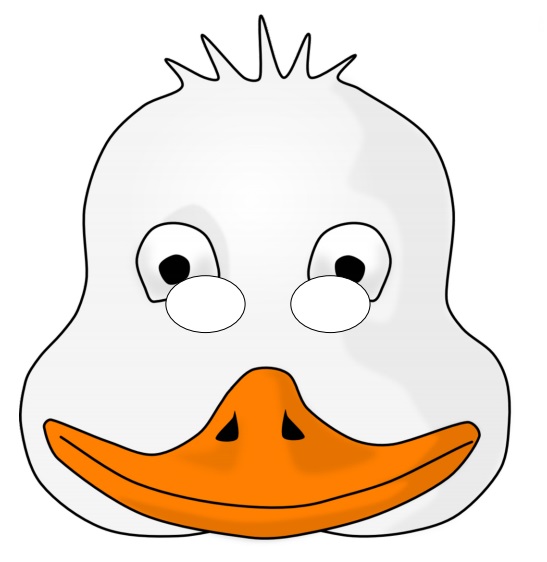 Çocuklar İçin  ördek Hazır Maske Şablonları 