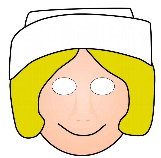 çocuklar için hazır kağıttan Hemşire maskesi şablonu