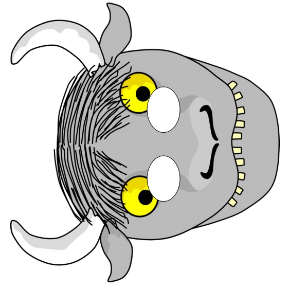 çocuklar için hazır kağıttan Korkunç Surat maskesi şablonu