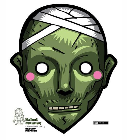 çocuklar için hazır kağıttan Korkunç Surat maskesi şablonu