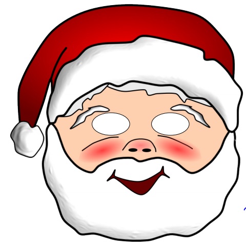 Çocuklar İçin  Noel Baba Hazır Maske Şablonları 