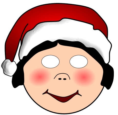 Çocuklar İçin  Noel Baba Hazır Maske Şablonları 