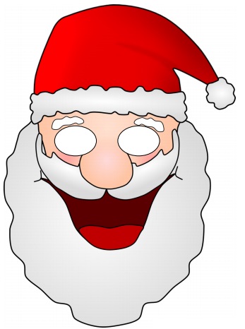 Çocuklar İçin  Noel Baba Hazır Maske Şablonları 